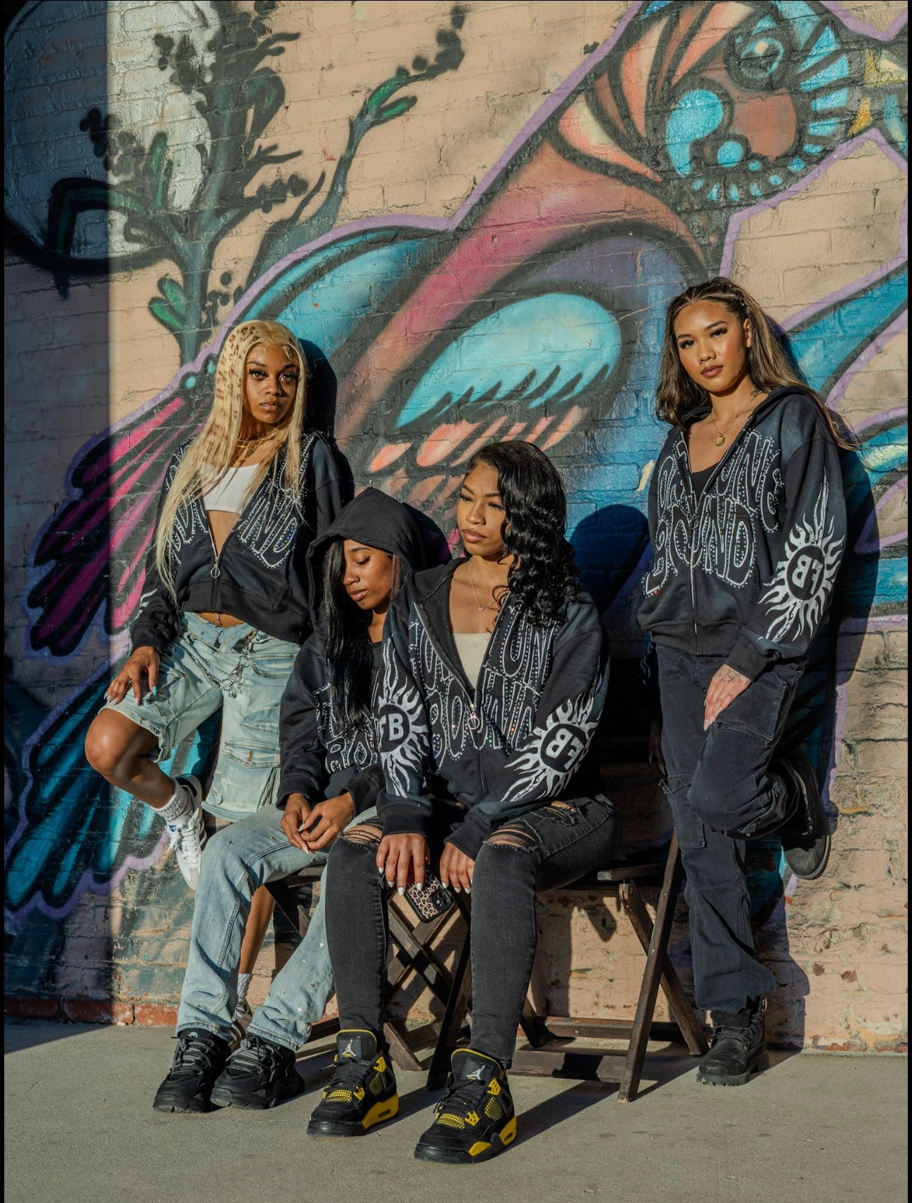 “Rayz” Black Distressed Acid Wash Zip Up Jackets