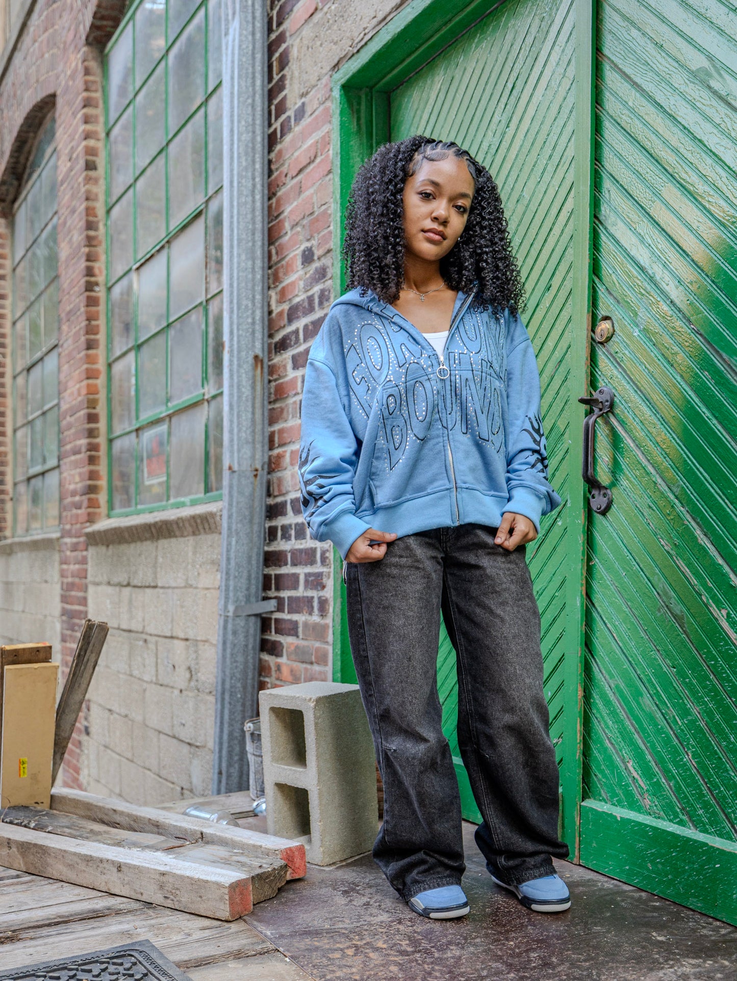 “Rayz” Teal Distressed Acid Wash Zip Up Jackets