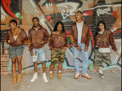 “Rayz” Brown Distressed Acid Wash Zip Up Jacket